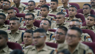 His Holiness the Dalai Lama Talks to Trainee Officers of the National Police Academy