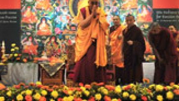 His Holiness the Dalai Lama Teaches a Group from Russia in Delhi - Day One